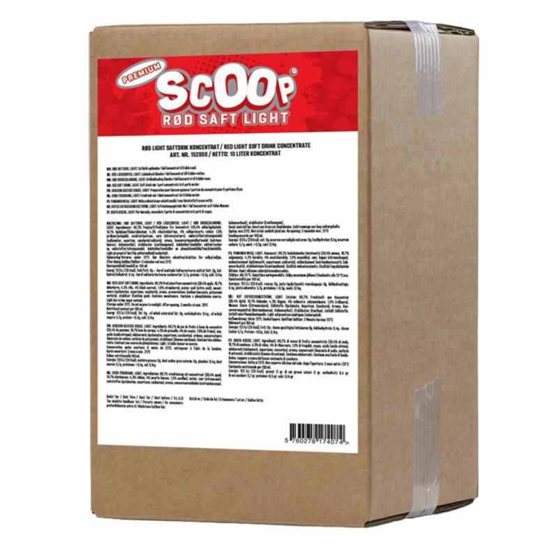 Scoop Premium Rød saft light BIB 10 l