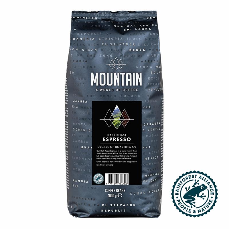 Mountain Espresso Dark Roast RFA Hele Bønner
