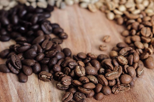 coffee beans at different roast levels